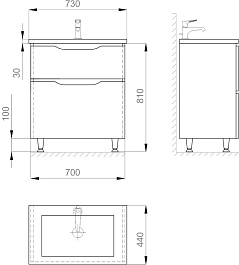 Ceruttispa Мебель для ванной Алессандрия 70 – фотография-6